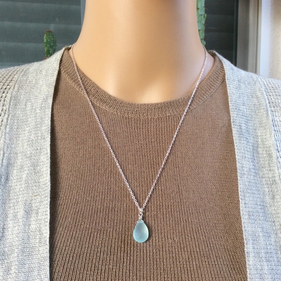 Sterling Silver Chalcedony Necklace - Picture 3 of 10